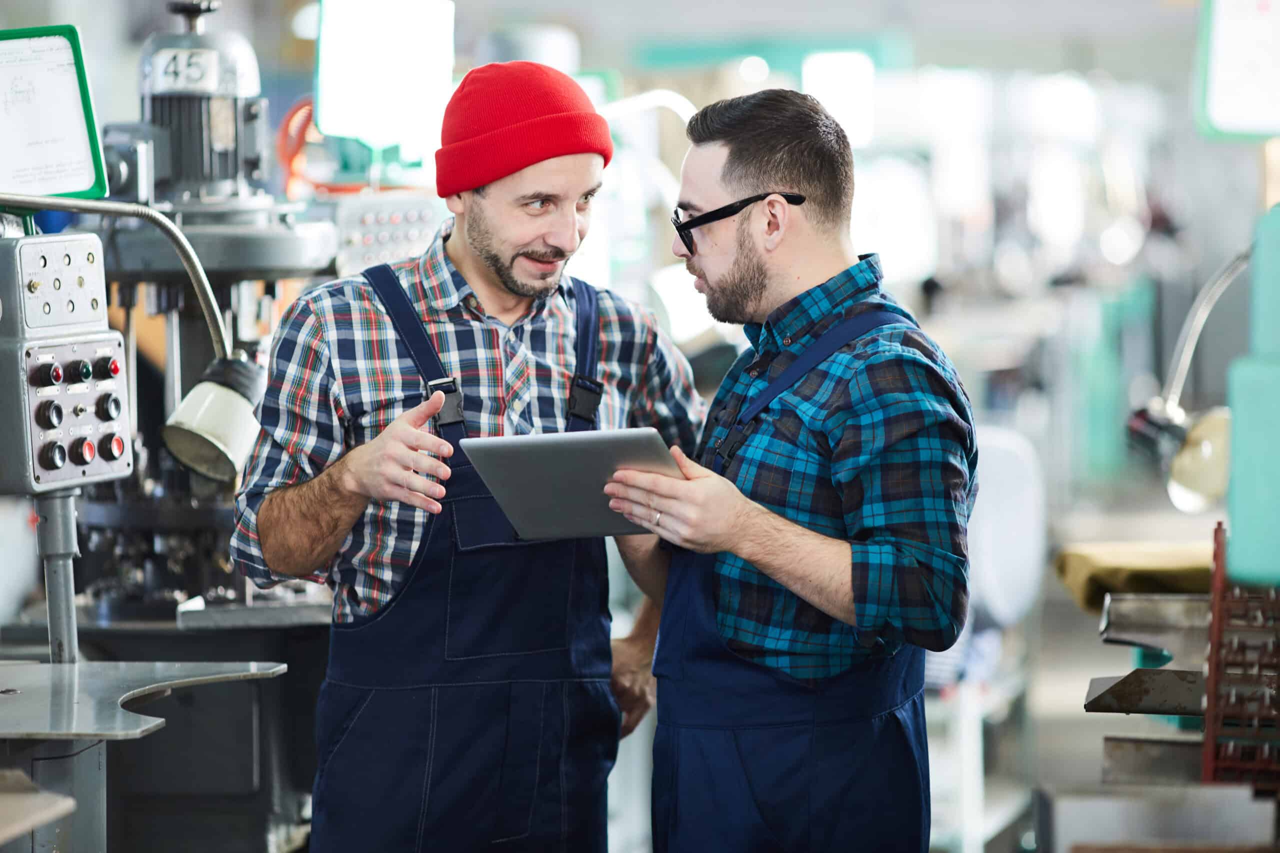 Two Workers at Plant